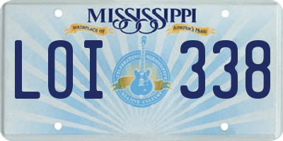 MS license plate LOI338