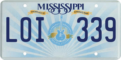 MS license plate LOI339