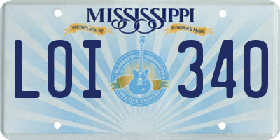 MS license plate LOI340