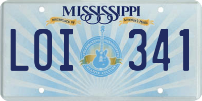 MS license plate LOI341