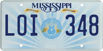 MS license plate LOI348