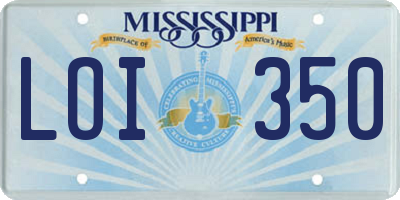 MS license plate LOI350