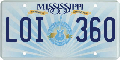 MS license plate LOI360