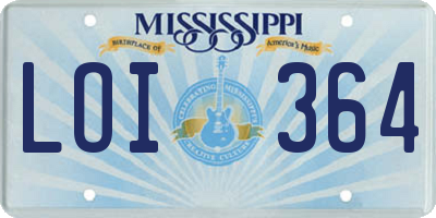 MS license plate LOI364