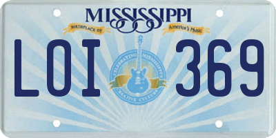 MS license plate LOI369