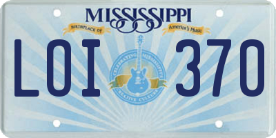 MS license plate LOI370