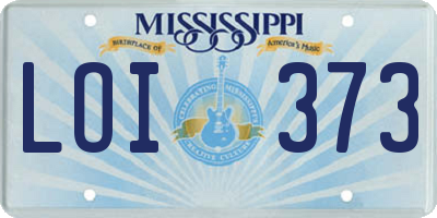 MS license plate LOI373