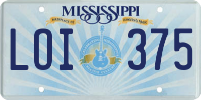 MS license plate LOI375