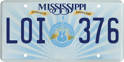 MS license plate LOI376