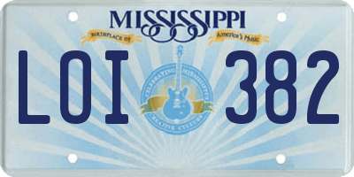 MS license plate LOI382