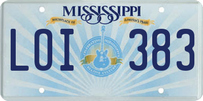 MS license plate LOI383