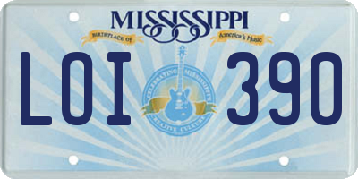 MS license plate LOI390