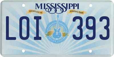 MS license plate LOI393