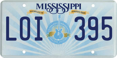 MS license plate LOI395