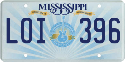 MS license plate LOI396