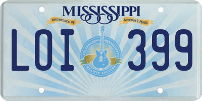MS license plate LOI399