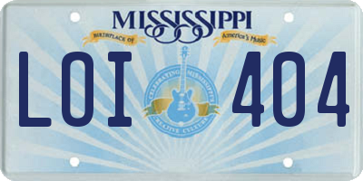 MS license plate LOI404