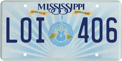 MS license plate LOI406