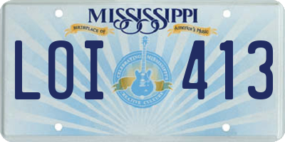 MS license plate LOI413