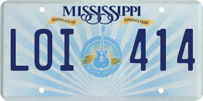 MS license plate LOI414