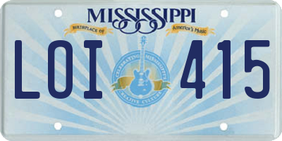 MS license plate LOI415