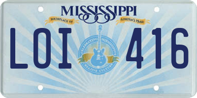 MS license plate LOI416