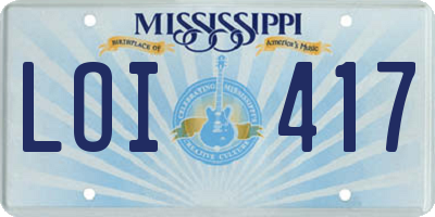 MS license plate LOI417