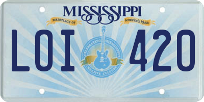 MS license plate LOI420