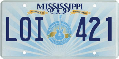 MS license plate LOI421