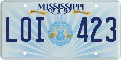 MS license plate LOI423