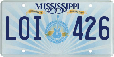 MS license plate LOI426