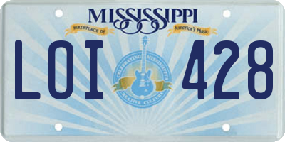MS license plate LOI428