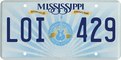 MS license plate LOI429