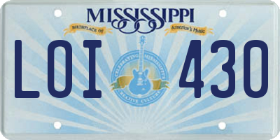 MS license plate LOI430