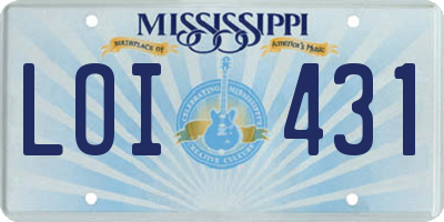 MS license plate LOI431