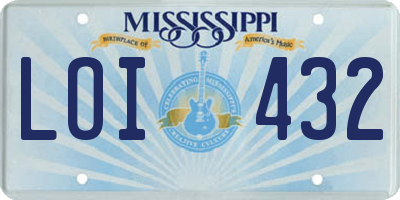 MS license plate LOI432