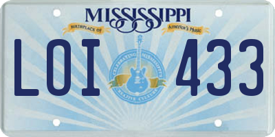 MS license plate LOI433