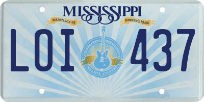 MS license plate LOI437