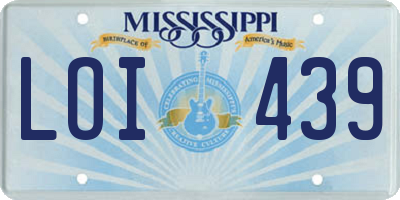 MS license plate LOI439