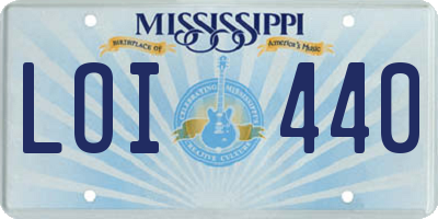 MS license plate LOI440