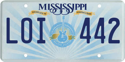 MS license plate LOI442