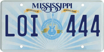 MS license plate LOI444
