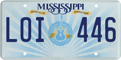 MS license plate LOI446