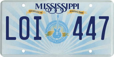 MS license plate LOI447