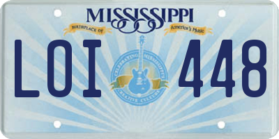 MS license plate LOI448