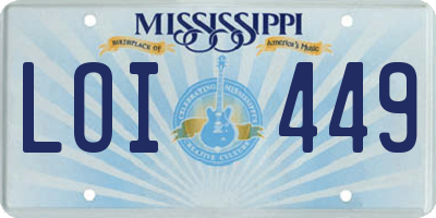 MS license plate LOI449