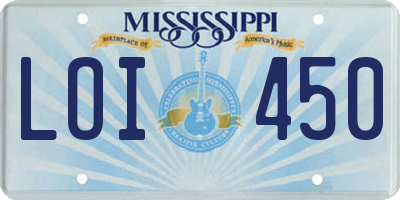 MS license plate LOI450