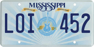 MS license plate LOI452