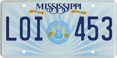 MS license plate LOI453