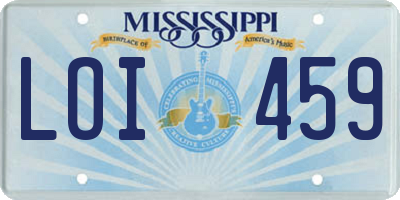 MS license plate LOI459